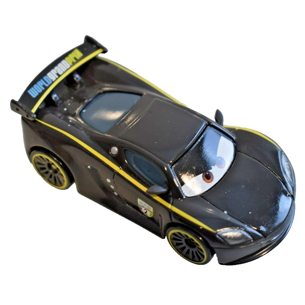 Disney Pixar Cars Neon Racers Lewis Hamilton 2014 Black Diecast 1:55 Mattel